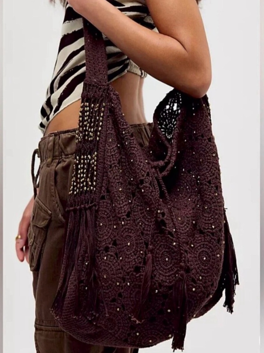 Sunrise To Sunset Crochet Tote Handbag Purse NWT